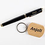 Personalised Roller Pen & Keychain Set