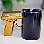 Pistol Shaped Handle Coffee Mug- Golden
