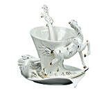 White Horse-Themed Cup & Saucer Set