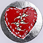 Decorated Red Heart Cake Half Kg Chocolate
