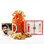 Personalised Mug With Dry Fruits & Rakhi