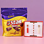 Pearl Rakhi & Five Star Chocolate Pack