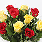 Bunch Of Red & Yellow Roses With Rakhi Set