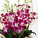 Purple Orchids Bouquet & Rakhi
