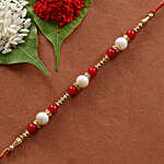 Red Carnations Bouquet & Pearl Rakhi