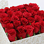 Box Of Red Roses & Ferrero Rocher With Rakhi
