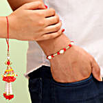 Bhaiya Bhabhi Cushion With Lumba Rakhi Set