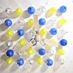 Colorful Balloons Decor Silver Yellow & Blue-300