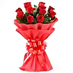 Vivid  12 Red Roses Bouquet