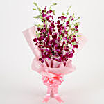 Splendid 6 Purple Orchids Bouquet