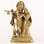 Radha Krishna Brass Idol & Dry Fruits Combo
