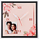 Personalised Floral Print Wall Clock