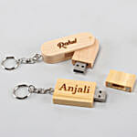 Personalised Wooden Couple Pen Drive