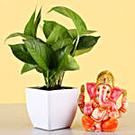 Money Plant & Ganesha Idol