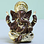 Gold Plated Brown Ganesha Idol