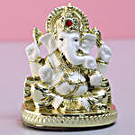 Gold Plated Ganesha Idol- White