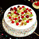 Fresh Fruit Vanilla Cake- Half Kg Eggless