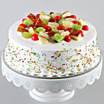 Fresh Fruit Vanilla Cake- Half Kg Eggless