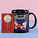 Free Gold Plated Coin With Black Diwali Mug