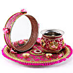 Karwa Chauth Pink Thali Set & Sargi