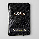 Personalised Black Croco Passport Cover