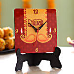 Table Clock & Sweet Treats Diwali Wishes