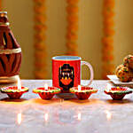 Diwali Wishes Mug & Diyas