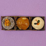 Delicious Burfi & Laddu In Orange Box- 3 Pcs