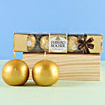 Golden Round Candles Ferrero Rocher Treat