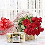 Red Roses And Rocher Combo