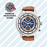 Personalised Blue & Steel Dial Watch