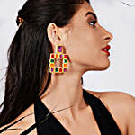 Geometric Gems Studded Earrings