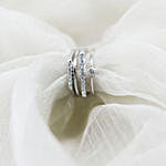Rhinestones Embellished Silver Ring