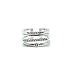 Rhinestones Embellished Silver Ring
