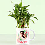 Personalised Two Layer Bamboo Plant For Wife