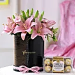 Pink Asiatic Lilies & Ferrero Rocher