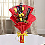 Yellow Roses & Chocolate Bouquet For Diwali
