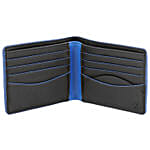 Men's Bi-Fold Black & Blue Wallet