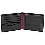 Men's Bi-Fold Black & Burgundy Wallet