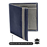 Men's Bi-Fold Grey & Blue Wallet
