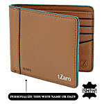 Men's Bi-Fold Tan & Green Wallet