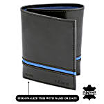 Men's Tri-Fold Black & Blue Wallet