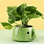 Money Plant In Green Smiley Mug