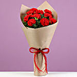 10 Red Carnations & Chocolate Cream Cake