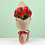 Bouquet Of Red Roses & Lucky Bamboo Combo