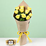 Yellow Roses Bouquet & Ferrero Rocher