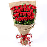 Idyllic 25 Red Roses Bouquet