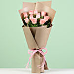 Majestic 20 Pink Roses In Brown Paper