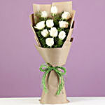 Serene 10 White Roses In Brown Paper