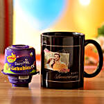 Personalised Anniversary Wishes Mug & Cadbury Lickables